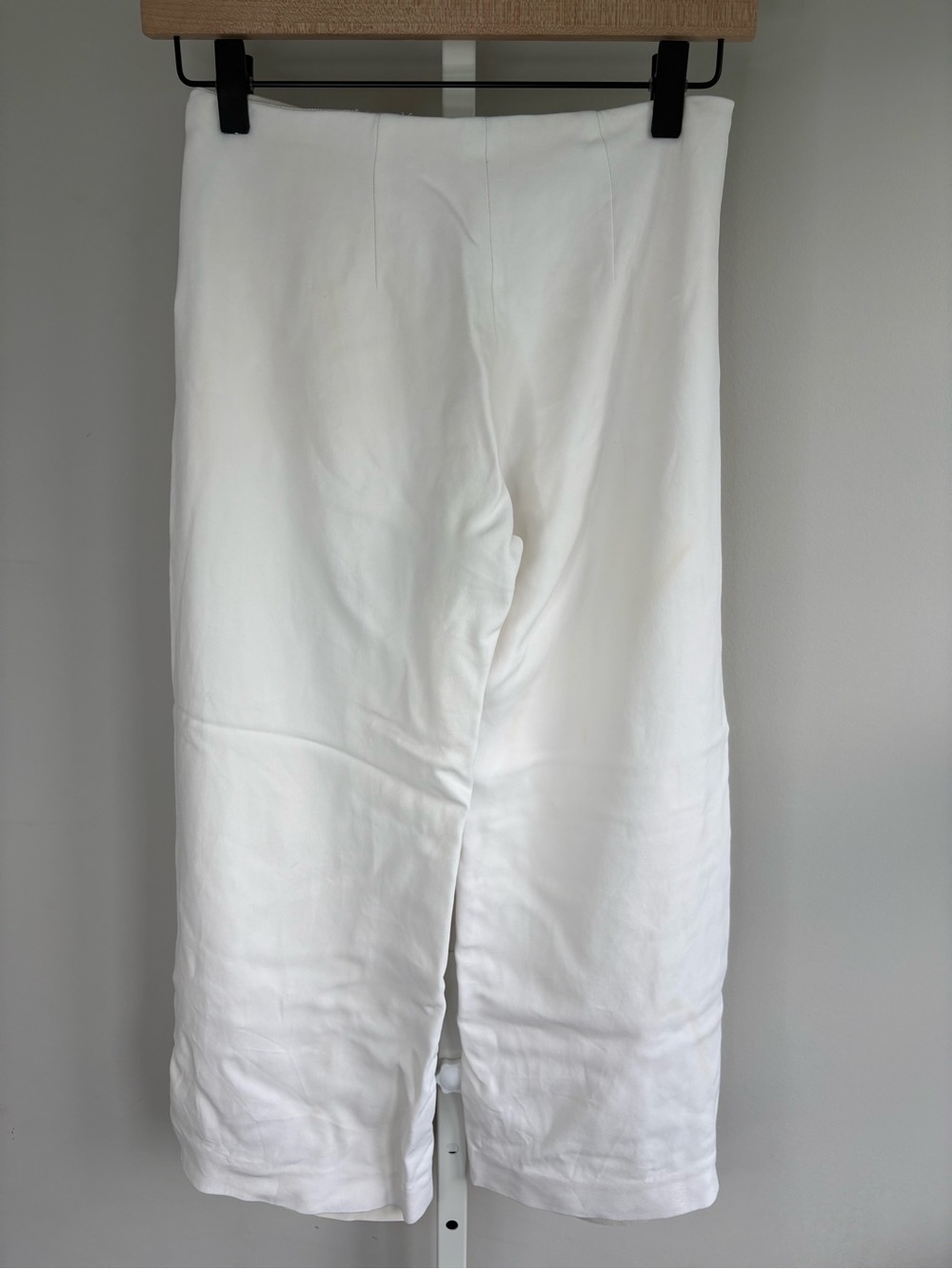 The Row White Cropped Wide Leg Silk Blend Pants Size 2 High Rise Made in USA - Picture 3 of 11